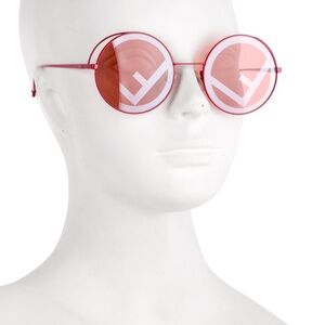 Fendi Red Zucca FF Round Sunglassess